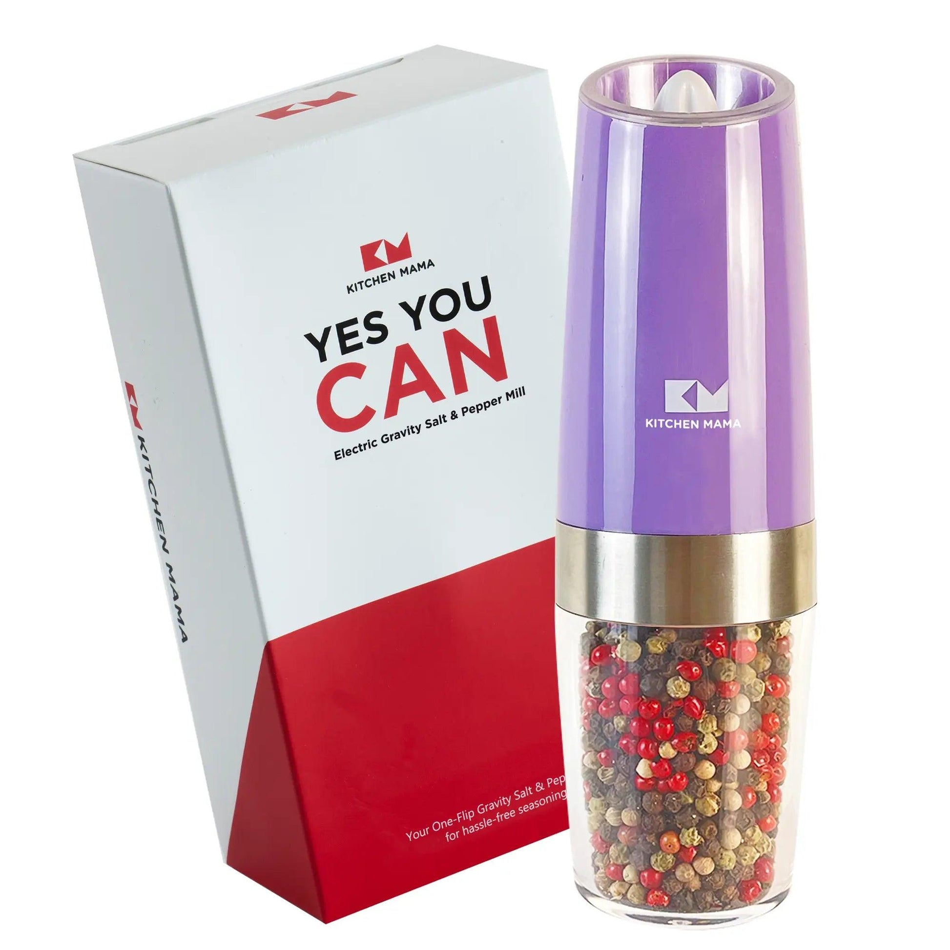 One-Flip Gravity-Triggered Electric Salt / Pepper Grinder - Kitchen Mama
