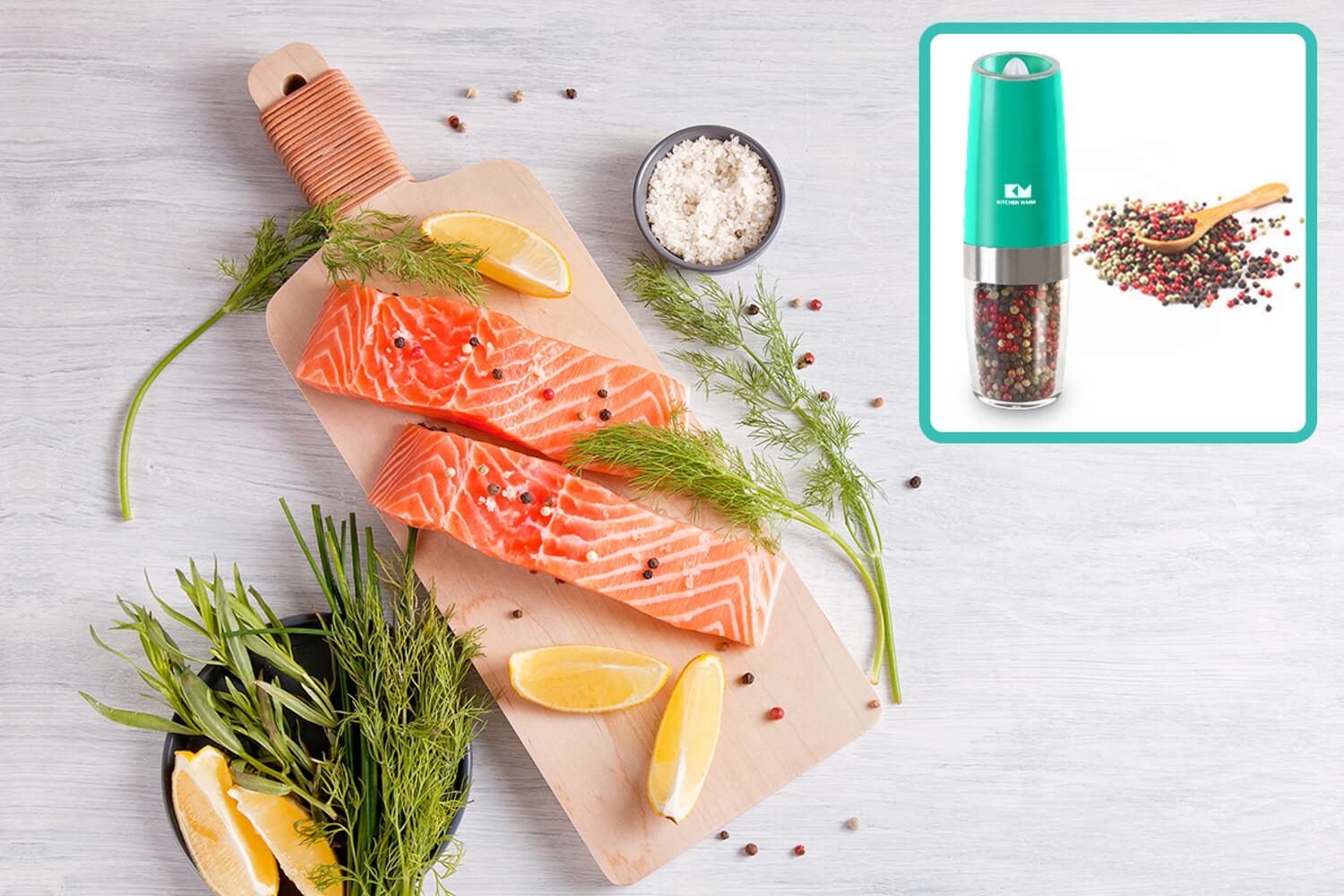 One-Flip Gravity-Triggered Electric Salt / Pepper Grinder - Kitchen Mama