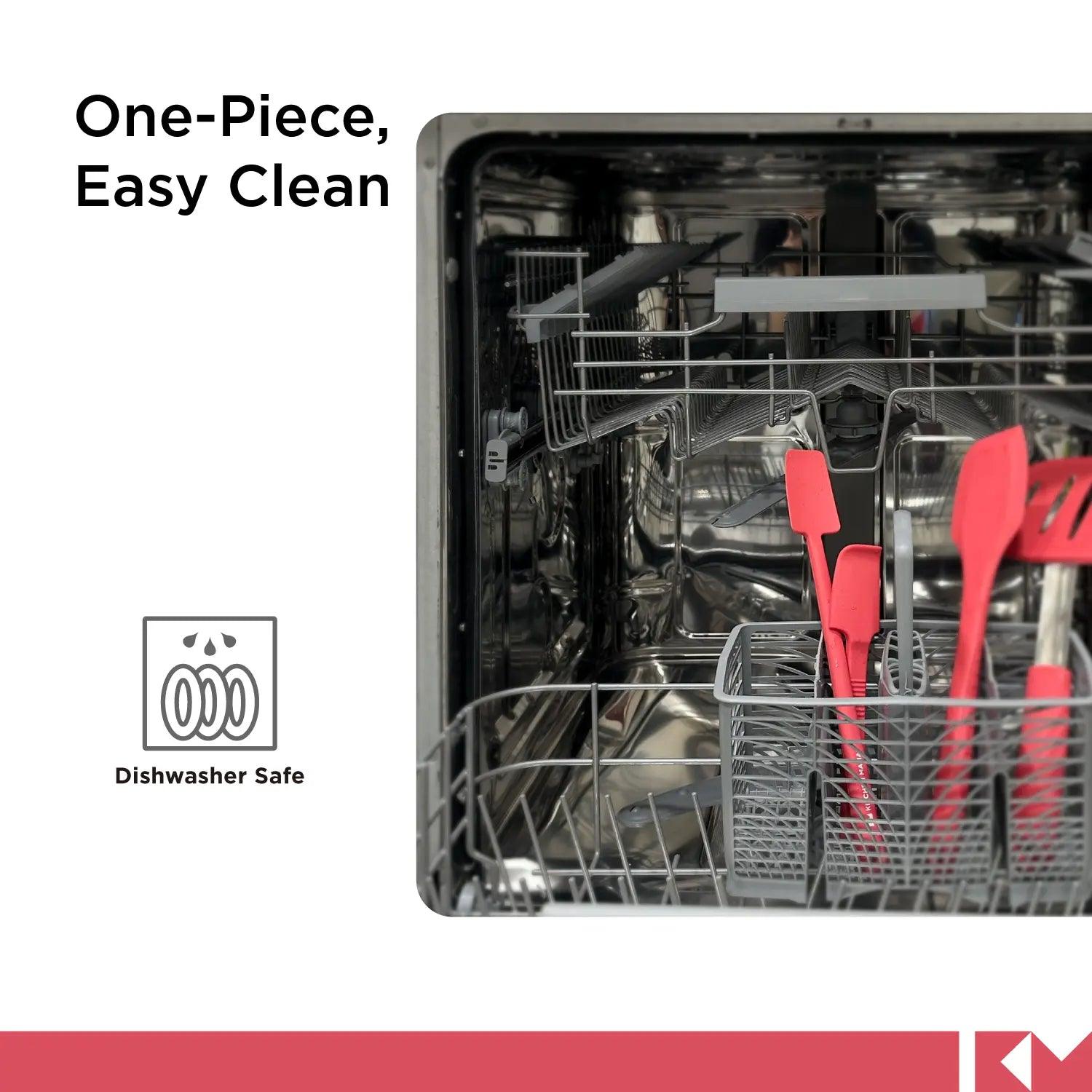 Silicone Jar & Can Spatulas, SP0420-R, Red, one-piece easy clean
