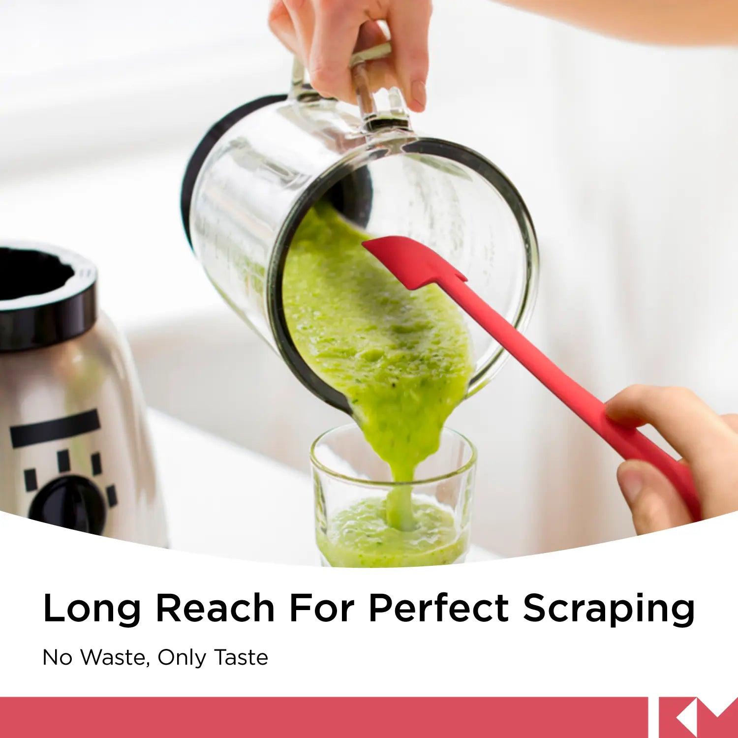 Silicone Jar & Can Spatulas, SP0420-R, Red, long reach for perfect scraping, no waste, only taste